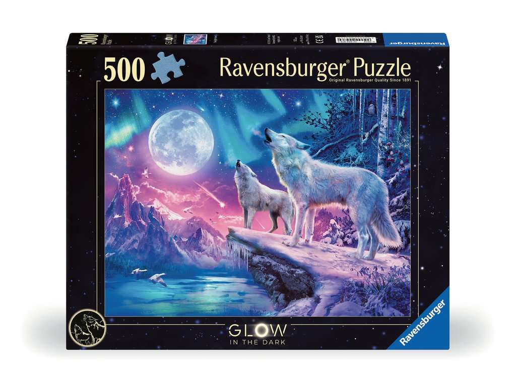 Puzzle 500 Teile - Wolf im Nordlicht 00.476