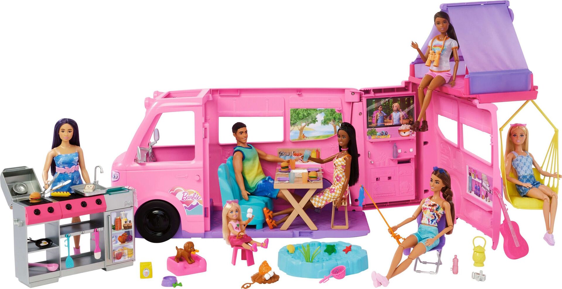 Barbie Super Abenteuer-Camper Spielset mit Dachzelt – Spielzeug24