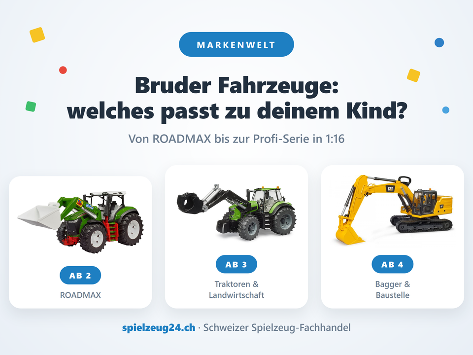 Bruder Fahrzeuge: welches passt zu deinem Kind? – ROADMAX ab 2, Traktoren ab 3, Bagger ab 4