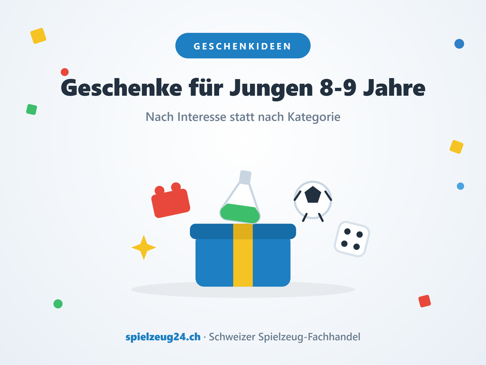 Geschenke für Jungen 8-9 Jahre: Geschenkbox mit Baustein, Experimentierkolben, Ball und Würfel