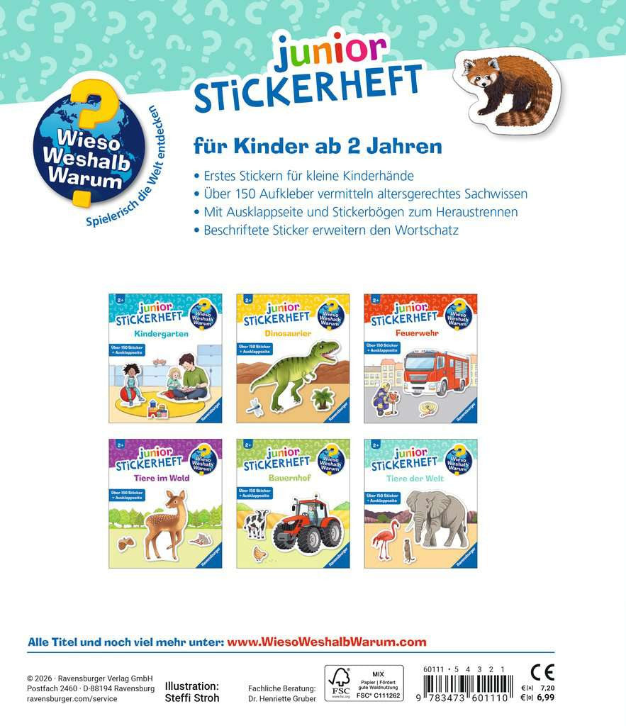WWW Junior Stickerheft Tiere der Welt 60.111 - Bild 4