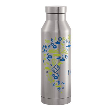 Step by Step Isolierte Edelstahl Trinkflasche Blue & Yellow