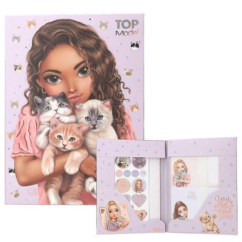 Top Model Briefpapier in Fächermappe cat love