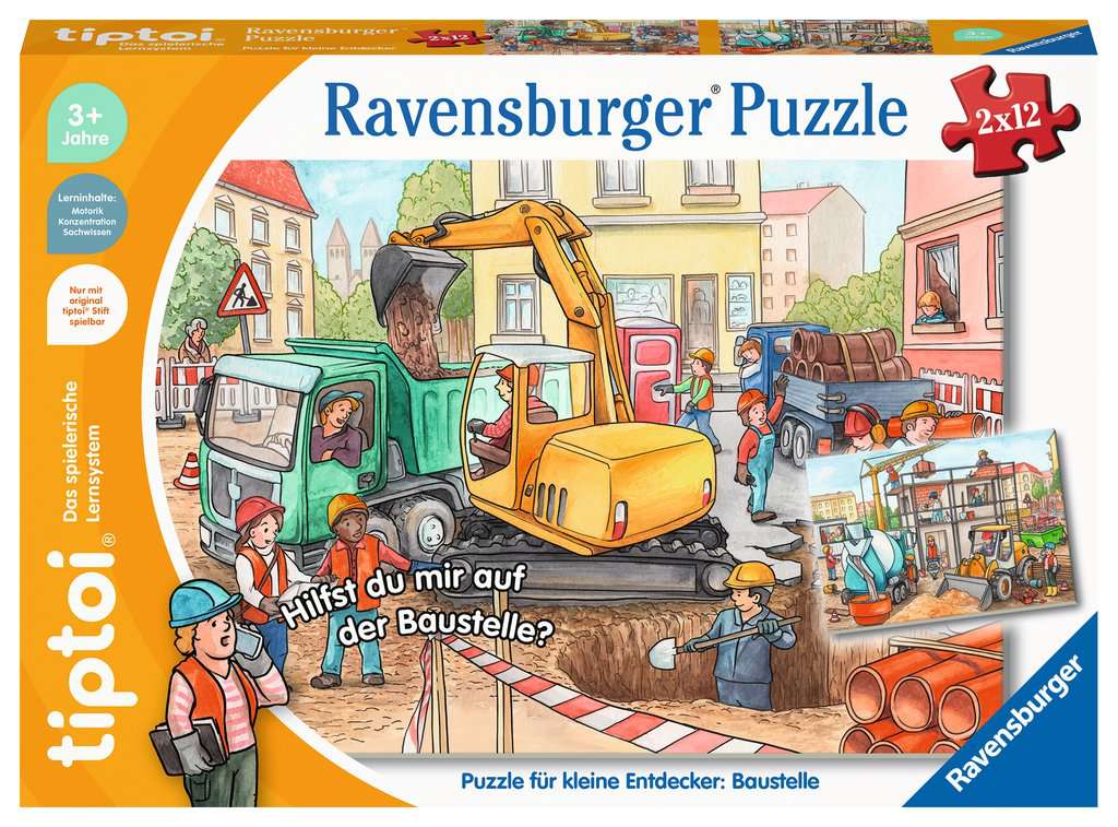 Tiptoi Puzzle für kleine Entdecker: Baustelle 2x12 00.137 - Bild 1