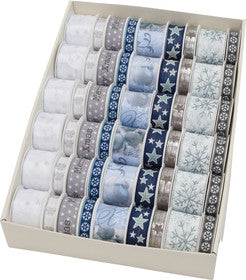 Goldina Geschenksband blau / weiss /  grau / beige / rose - Bild 1