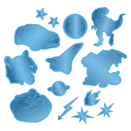 Step by Step Reflektierende Sticker Blau