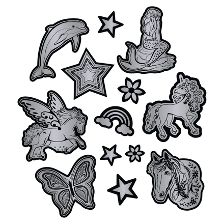 Step by Step Reflektierende Sticker Silber