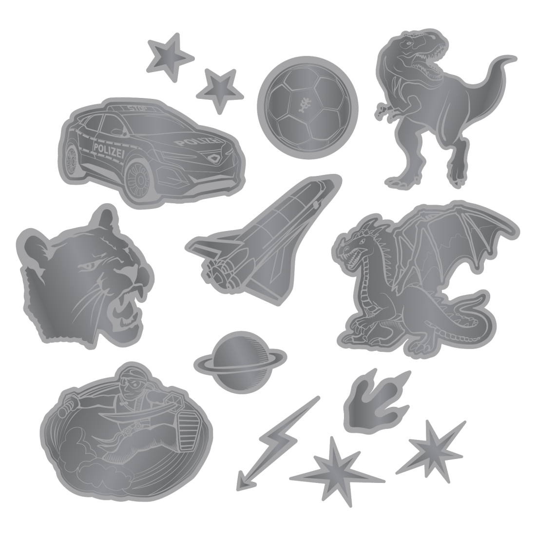 Step by Step Reflektierende Sticker Schwarz - Bild 1