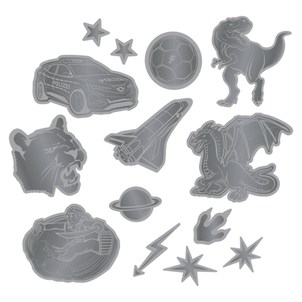 Step by Step Reflektierende Sticker Schwarz