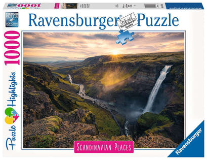 Verpackung Ravensburger Puzzle Haifoss auf Island 1000 Teile 16738