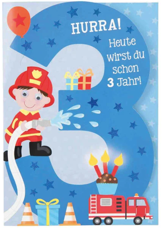Geburtstagskarte Hurra! Heute wirst du schon 3 Jahr! - Bild 1