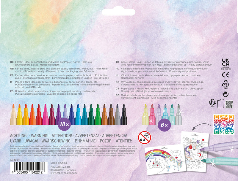FABER CASTELL Filzstifte 18 + 6 Glitzer - Bild 5