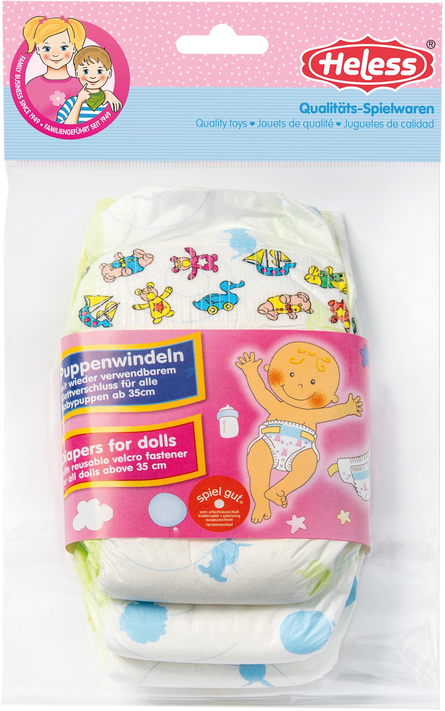 Puppenwindeln 4 Stück, Grösse 35-50 cm - Bild 1