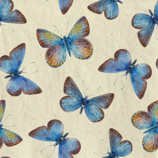 Servietten Morpho Butterflies aus Gras Zellstoff 24x24 cm