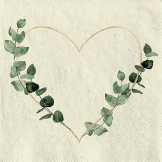 Servietten Golden Heart aus Gras Zellstoff 24x24 cm