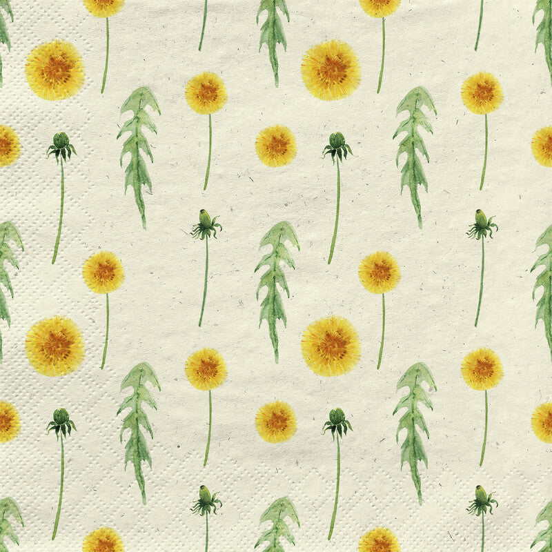 Servietten Dandelions in Summer aus Gras Zellstoff 33x33 cm - Bild 1