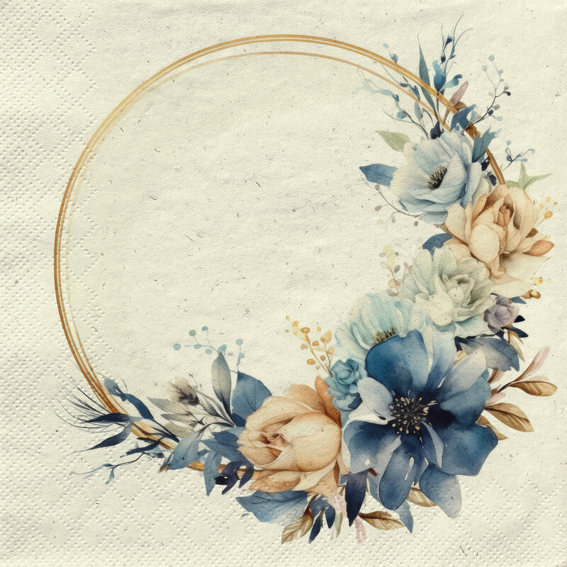 Servietten Elegant Wreath aus Gras Zellstoff 33x33 cm - Bild 1