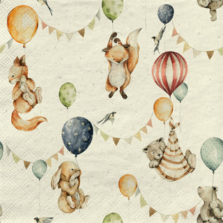 Servietten Kids Party aus Gras Zellstoff 33x33 cm