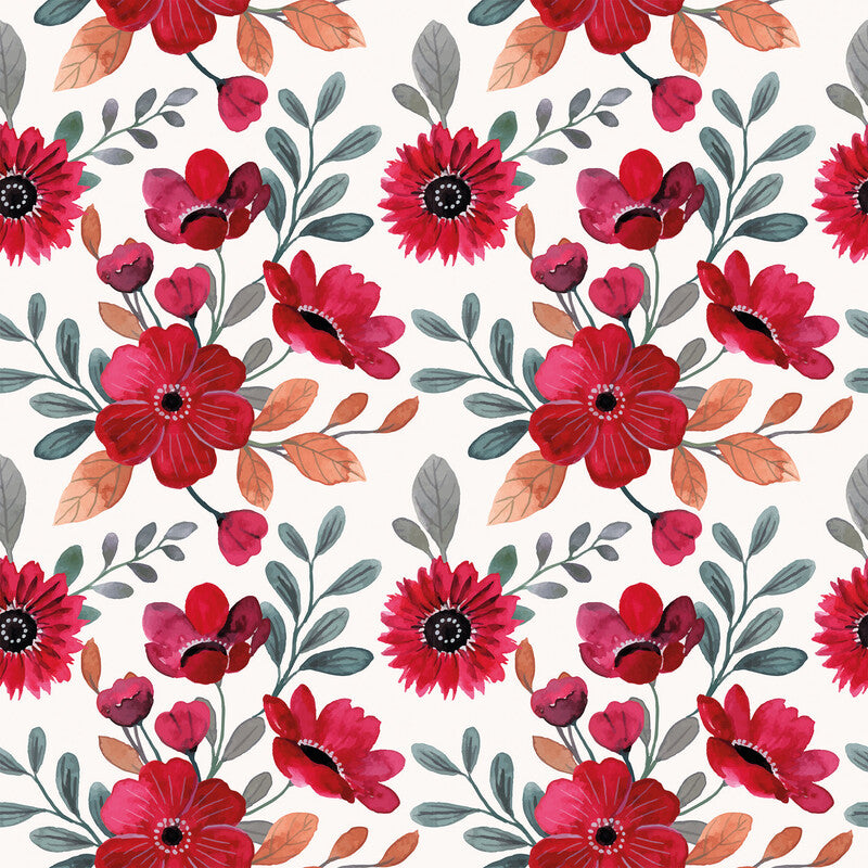 Servietten Red Floral 24x24 cm - Bild 1