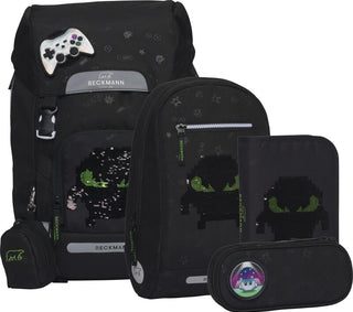 Beckmann Schulrucksack Classic 6-teiliges Set Pixel