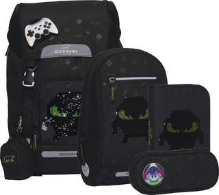 Beckmann Schulrucksack Classic 6-teiliges Set Pixel