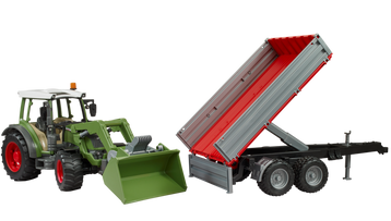 Bruder 02182 Fendt Vario 211 mit Frontlader und Bordwandanhänger