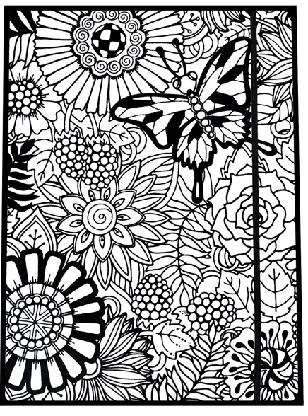 TataRuga Samtbild zum Ausmalen Mappe Blumen und Schmetterling - Bild 1