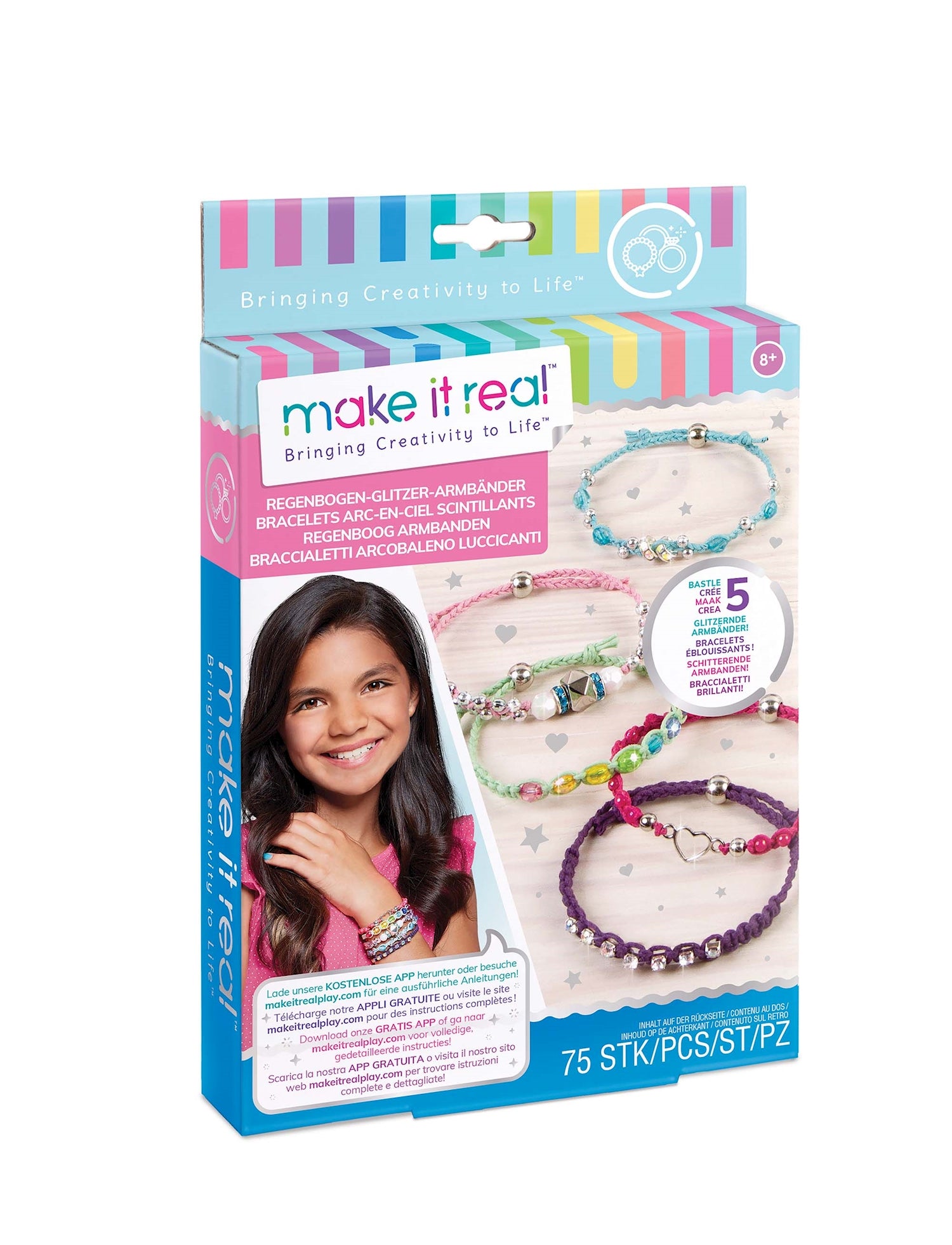 Make it real Schmuckset Regenobgen Glitzer Armbänder - Bild 1