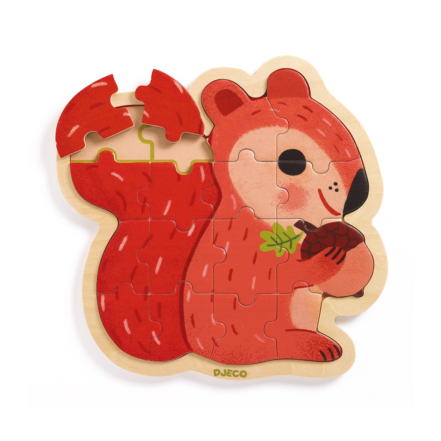 Holzpuzzle  Eichhörnchen 16 Teile - Bild 1