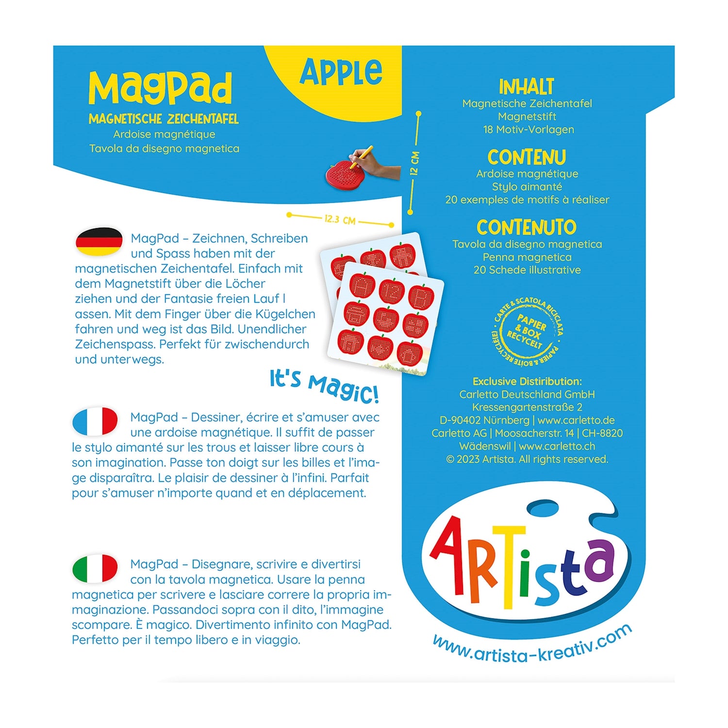 Magnet Zeichentafel Apfel - Bild 2