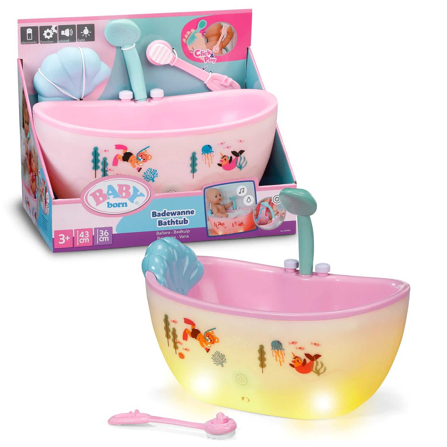 BABY born Badewanne mit Dusche, Licht und Sound - Bild 1