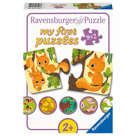 Verpackung my first puzzles Tiere und ihre Kinder 9x2, Ravensburger 03123