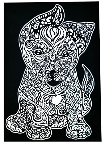 TataRuga Samtbild zum Ausmalen A4 Baby Pittbull - Bild 1