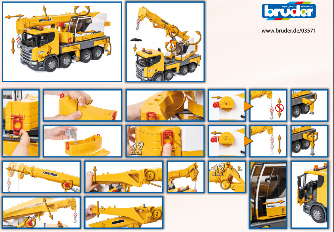 Bruder Scania Super 560R Liebherr Kran-LKW mit L+S Modul 03571 - Bild 6
