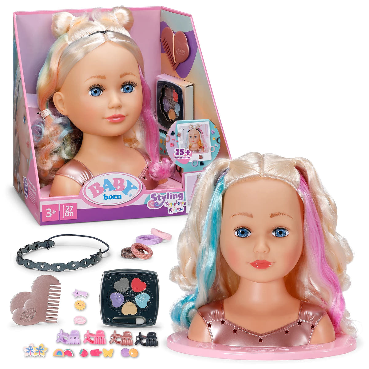 BABY born Stylingkopf Regenbogen