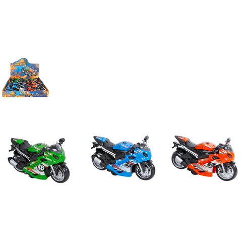 Die Cast Motorrad mit Rückzug, Licht und Sound