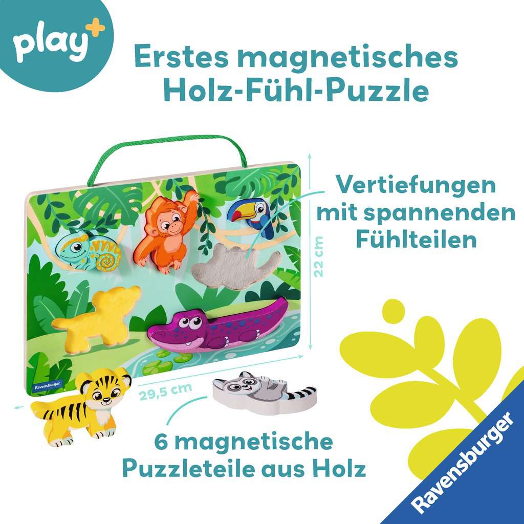 Play+ Magnetisches Holz-Fühl-Puzzle - Dschungel 04.872 - Bild 2