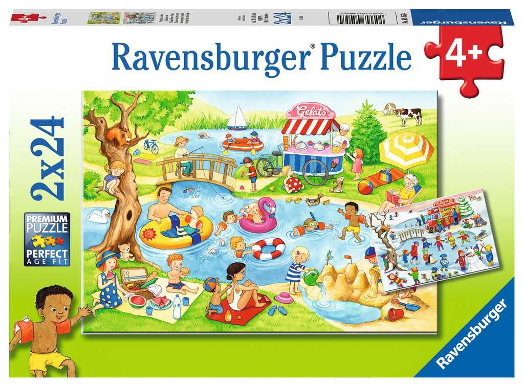 Ravensburger Puzzle Freizeit am See 2x24 Teile 05.057 - Bild 1