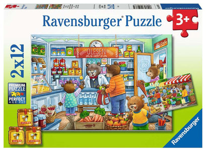 Ravensburger Puzzle Komm wir gehen einkaufen 2x12 Teile 05.076