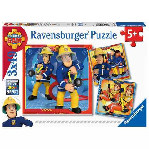 Verpackung Puzzle Feuerwehrmann Sam Unser Held Sam, 3x49 Teile, Ravensburger