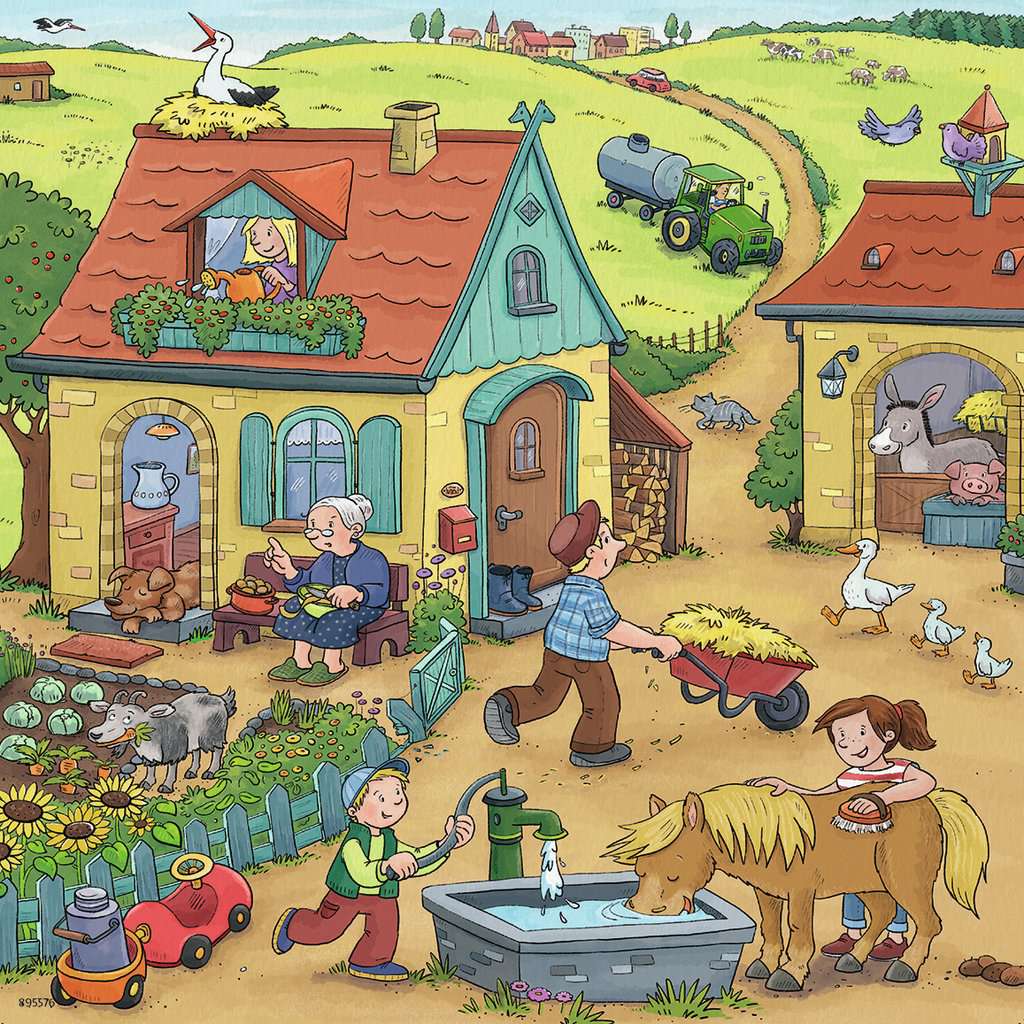 Ravensburger Puzzle Viel los auf dem Bauernhof 3x49 Teile 05.078 - Bild 2