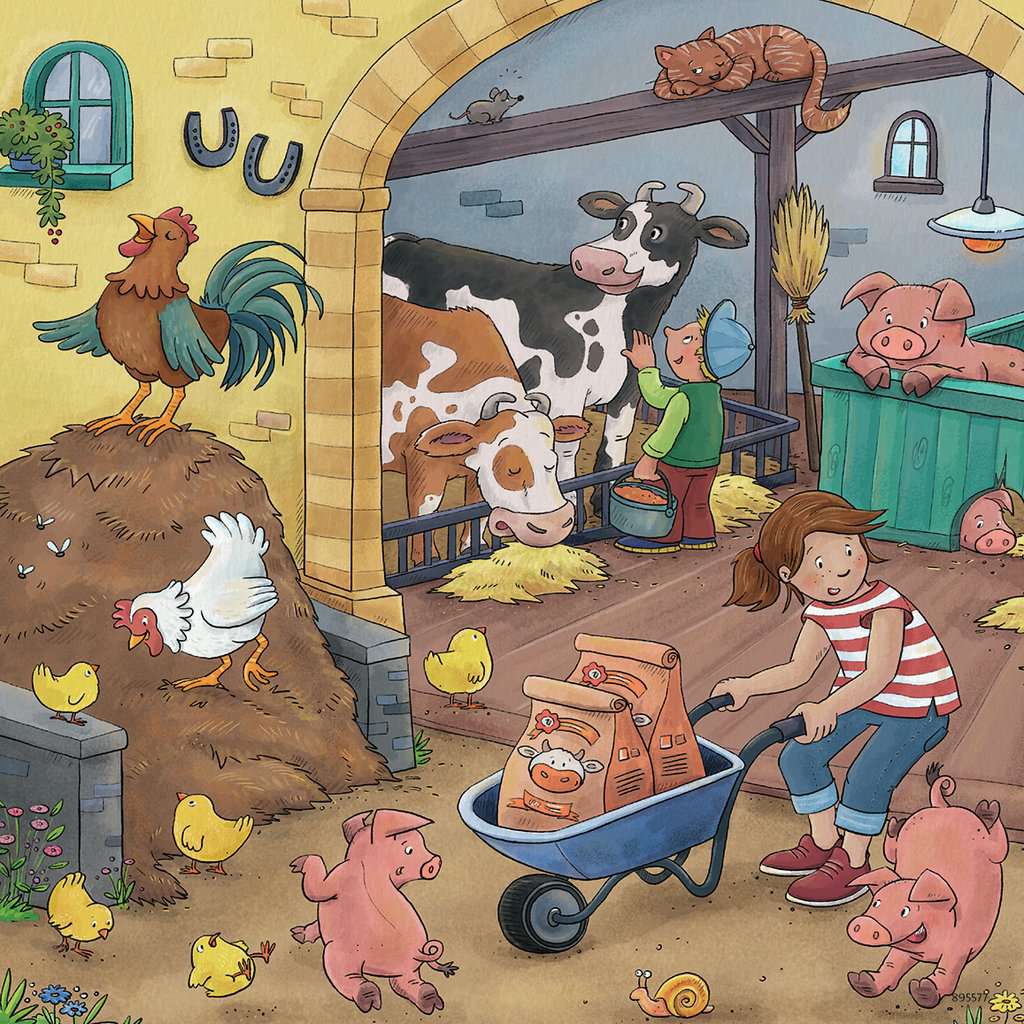 Ravensburger Puzzle Viel los auf dem Bauernhof 3x49 Teile 05.078 - Bild 3