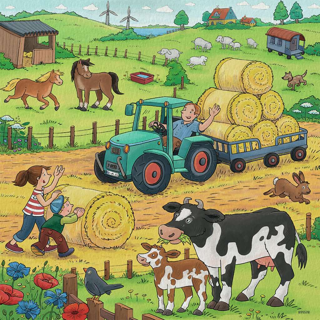 Ravensburger Puzzle Viel los auf dem Bauernhof 3x49 Teile 05.078 - Bild 4