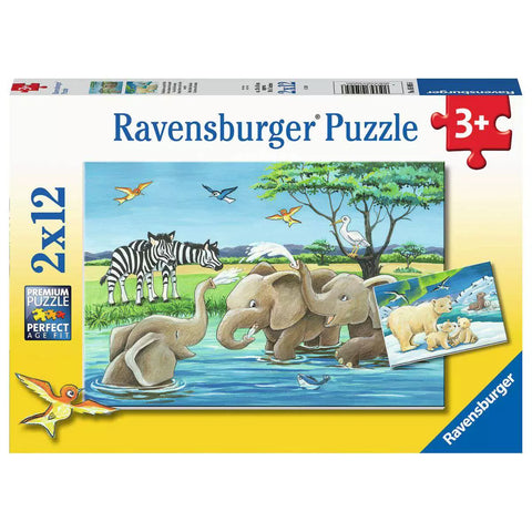 Verpackung Kinderpuzzle Tierkinder aus aller Welt 2x12 Teile 05095