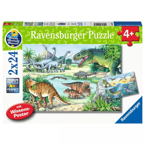 Verpackung Ravensburger Puzzle Wieso? Weshalb? Warum? Saurier, 2x24 Teile
