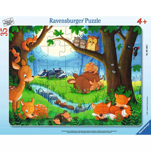 Ravensburger Rahmenpuzzle Wenn kleine Tiere schlafen gehen, 35 Teile 05146