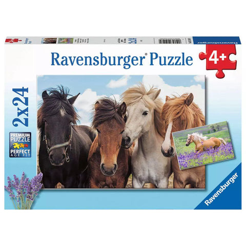 Verpackung Ravensburger Kinderpuzzle Pferdeliebe 2x24 Teile 05148