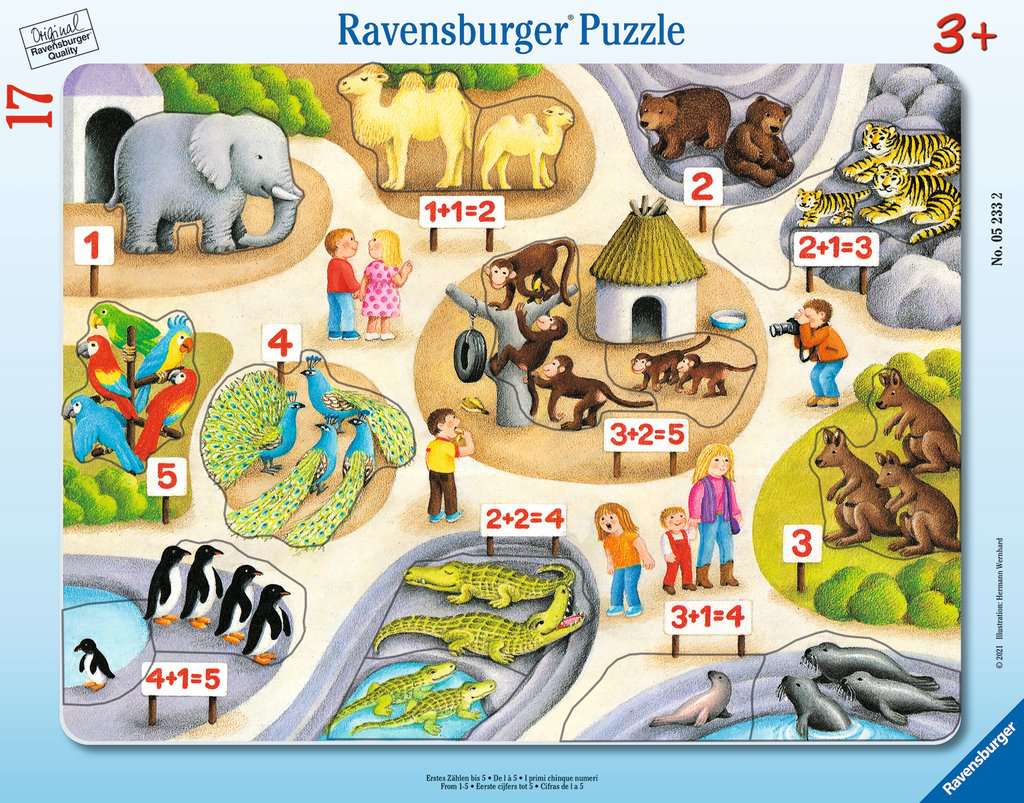 Rahmenpuzzle 17 Teile Erstes Zählen bis 5 05.233 - Bild 1