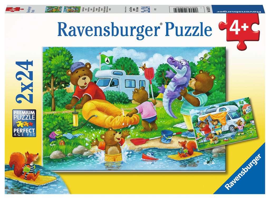 Ravensburger Puzzle 2x24 Teile - Familie Bär geht campen 05.247 - Bild 1