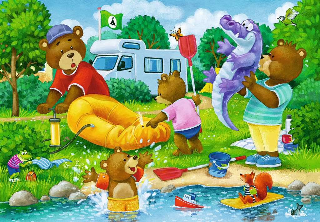Ravensburger Puzzle 2x24 Teile - Familie Bär geht campen 05.247 - Bild 2